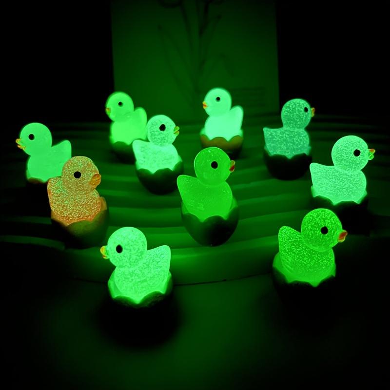 30 Pièces Mini Figurines Canard Lumineuses dans le Noir Statuettes Coquille d'Œuf en Résine Pour Jardins de Fées DIY Décoration d'Étagère de Table Cadeaux d'Anniversaire