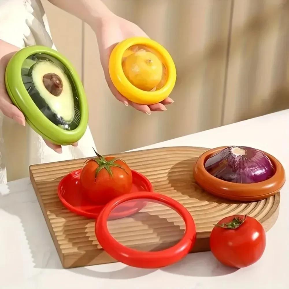 1/4Pcs Onion Storage Avocado Saver Holder Reusable Storage Containers Avocado keeper Tomato Saver and Lemon holder for Fridge