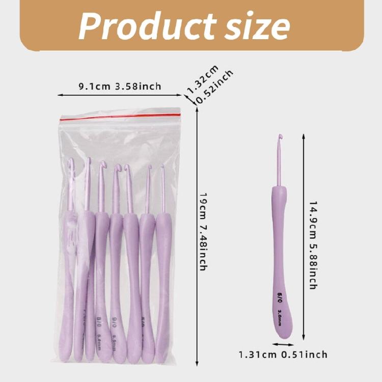 Ergonomic Grip Crochet Needle with Aluminum Tip Crochet Hook Set for Beginner