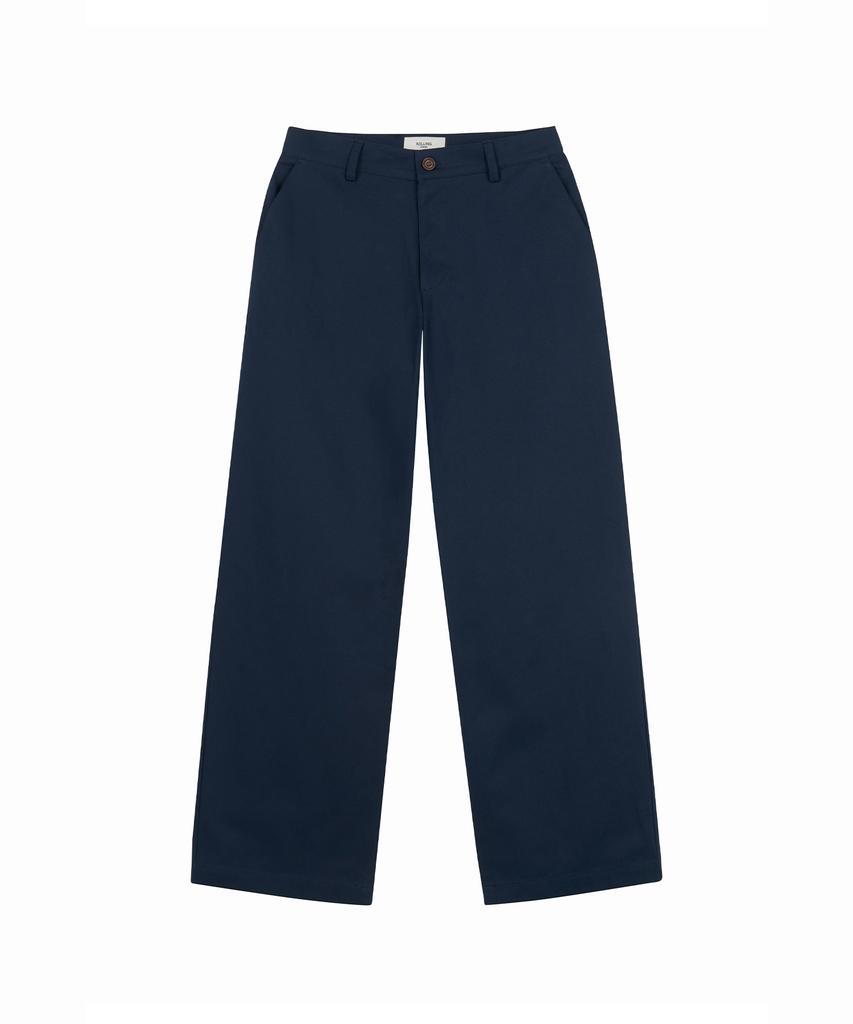 Lollingseutyudio Straight Chino Pants Cotton Twill Dark Navy