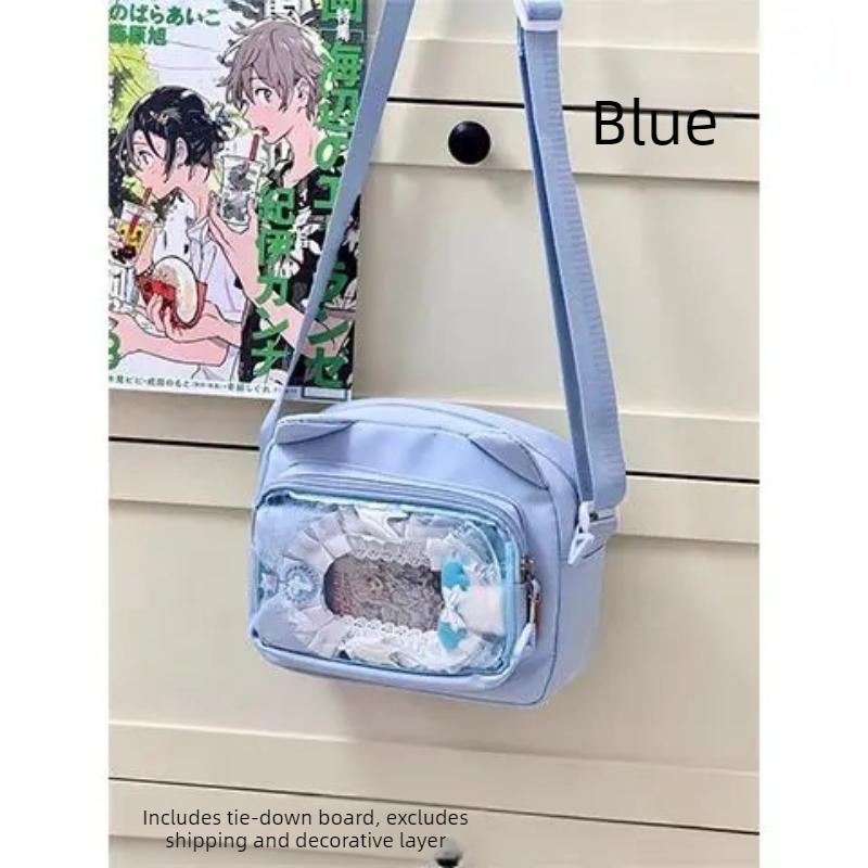 

Y2K Japanese Harajuku School Bags for Girls New Transparent Itabag Shoulder Crossbody Bag DIY Badges Display Plate Ita Bag