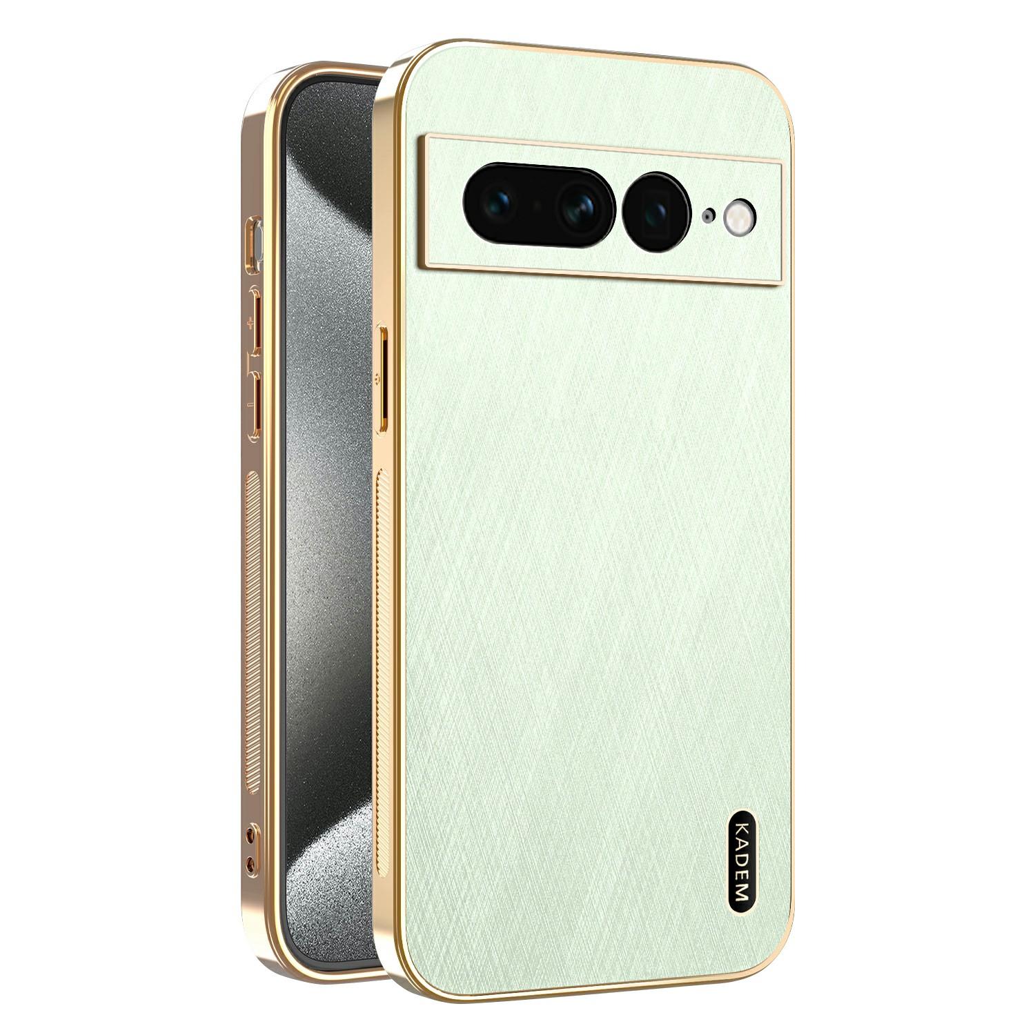 

KADEM Чехол для Google Pixel 7 Pro 5G Гальваническое покрытие Шелковистая текстура ПУ+ТПУ Задняя крышка телефона Green