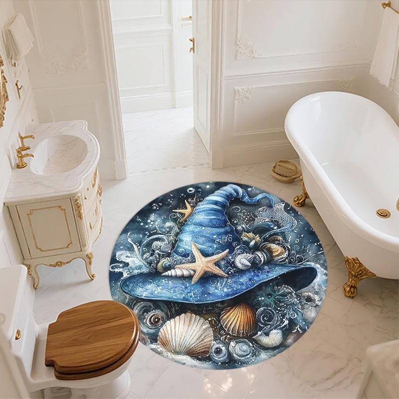 Witch Hat,Round Area Rug,Carpet Rug for Living Room Bedroom Sofa Playroom Decor,Non-slip Floor Mat