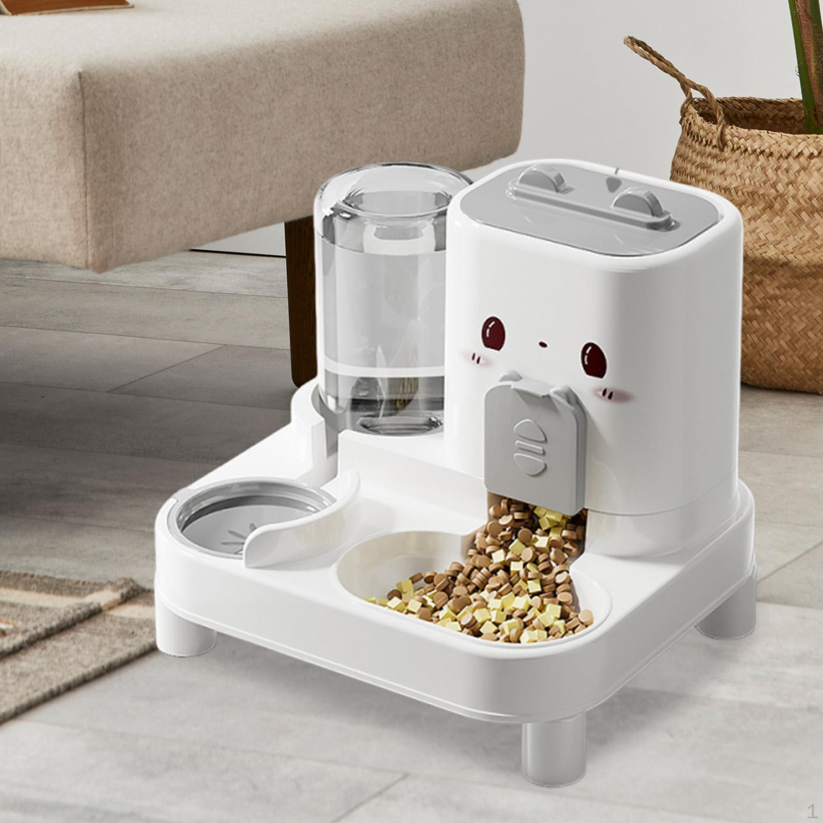 

Automatic Cat Feeder and Water Dispenser Pet Convenient Detachable Food Bowl белый