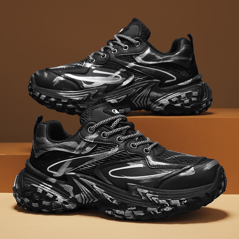 

Новые мужские спортивные туфли, дышащие, нескользящие, повседневные туфли, мужские износостойкие кроссовки на толстой платформе, мягкие, легкие, для ходьбы 44