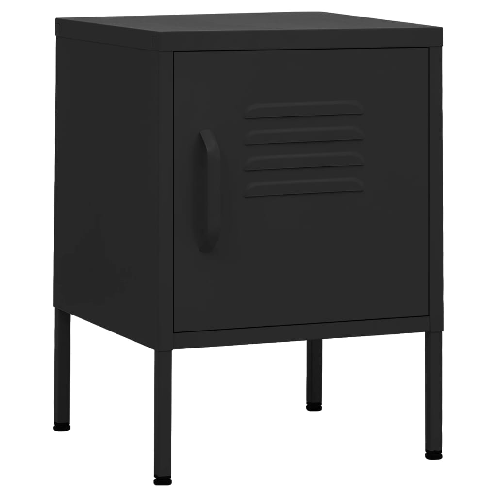 Nightstands 2 Pcs. Black 35 X 35 X 51 Cm Steel