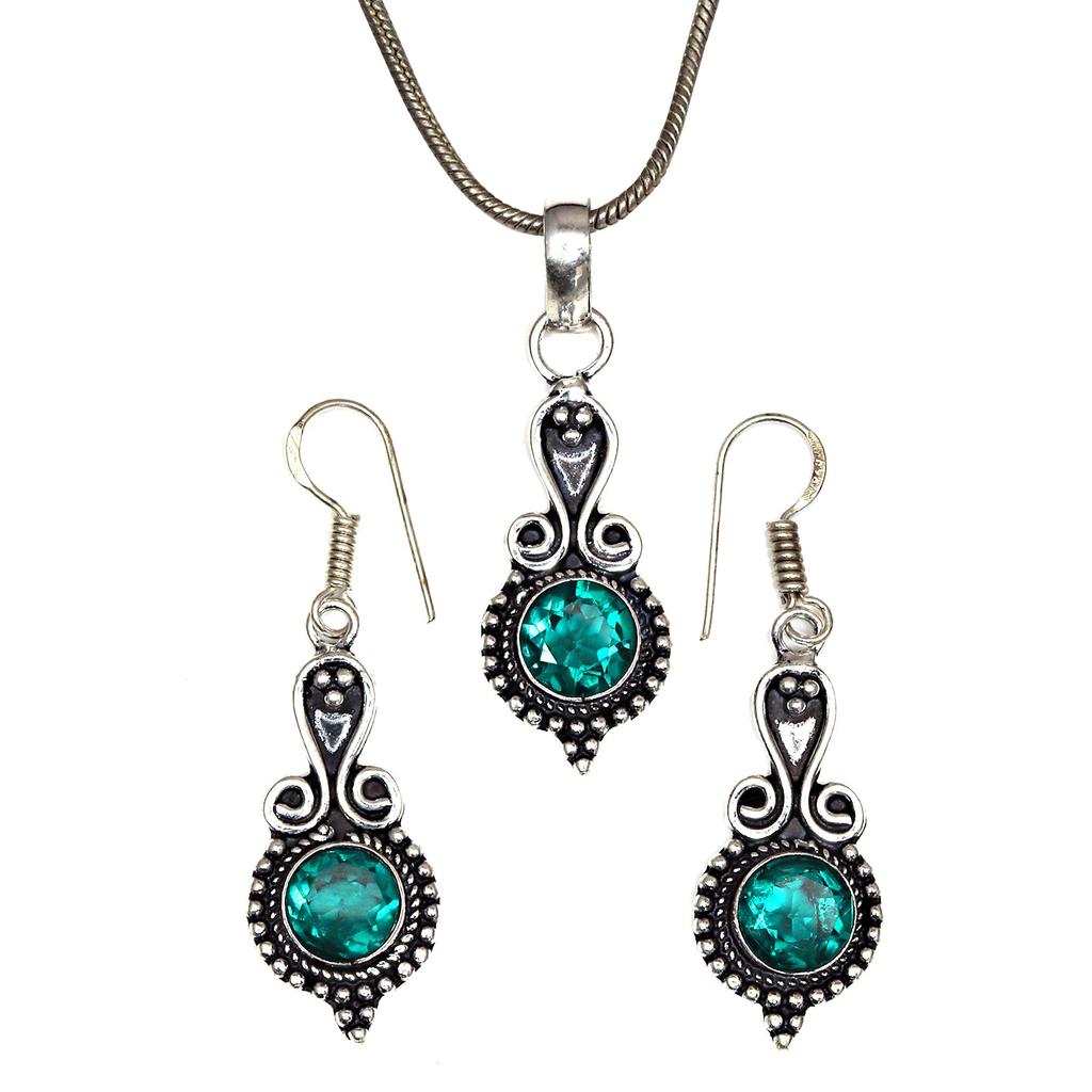 Diopside Set Chrome Gemstone Jewelry  18-20'' Necklace Pendant Ethnic