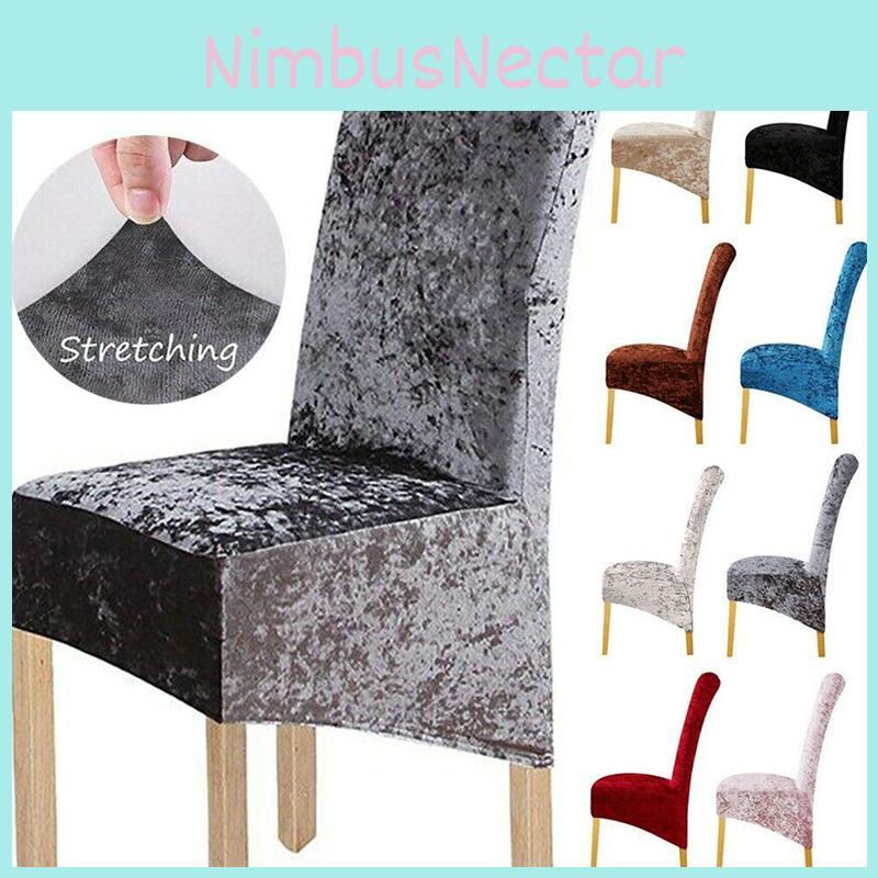 Premium Crushed Velvet Dining Chair Covers With Wrinkle Resistant Stretch Fabric