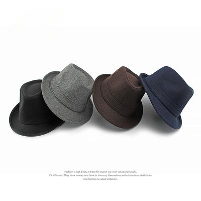 Herbst und Winter Franny Schlichter Hut Herren und Damen Britischer Retro Jazzhut Gentleman Woll-Fedoras