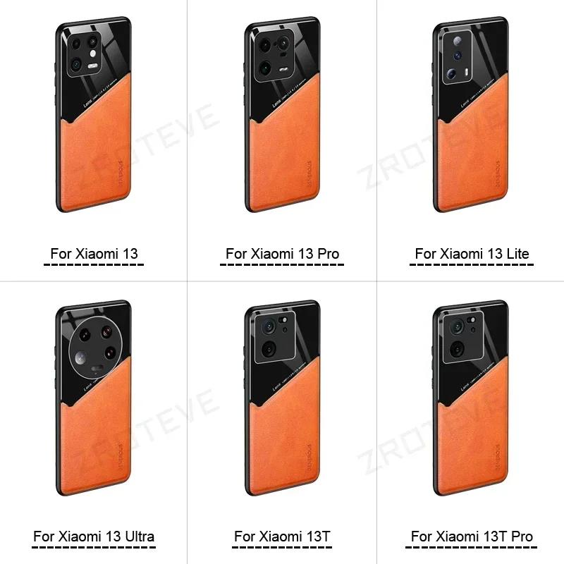 For Xiaomi14T Pro Case Leather Texture Soft Frame PC Cover For Xiaomi 14T 14 Ultra Mi 13 13T Xiomi Mi13 Lite Mi14T Cases