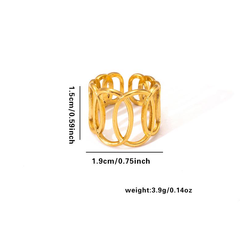 European & American Trendy Titanium Steel Geometric Open Ring - Hip-Hop Style Snake Design