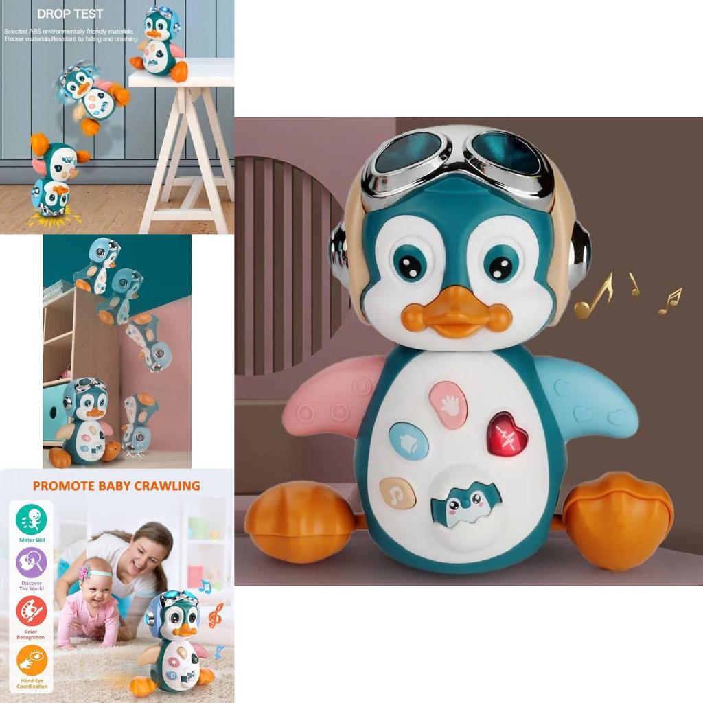 Adorable Electric Wobbling Penguin Toy With Lights And Music For Early Education