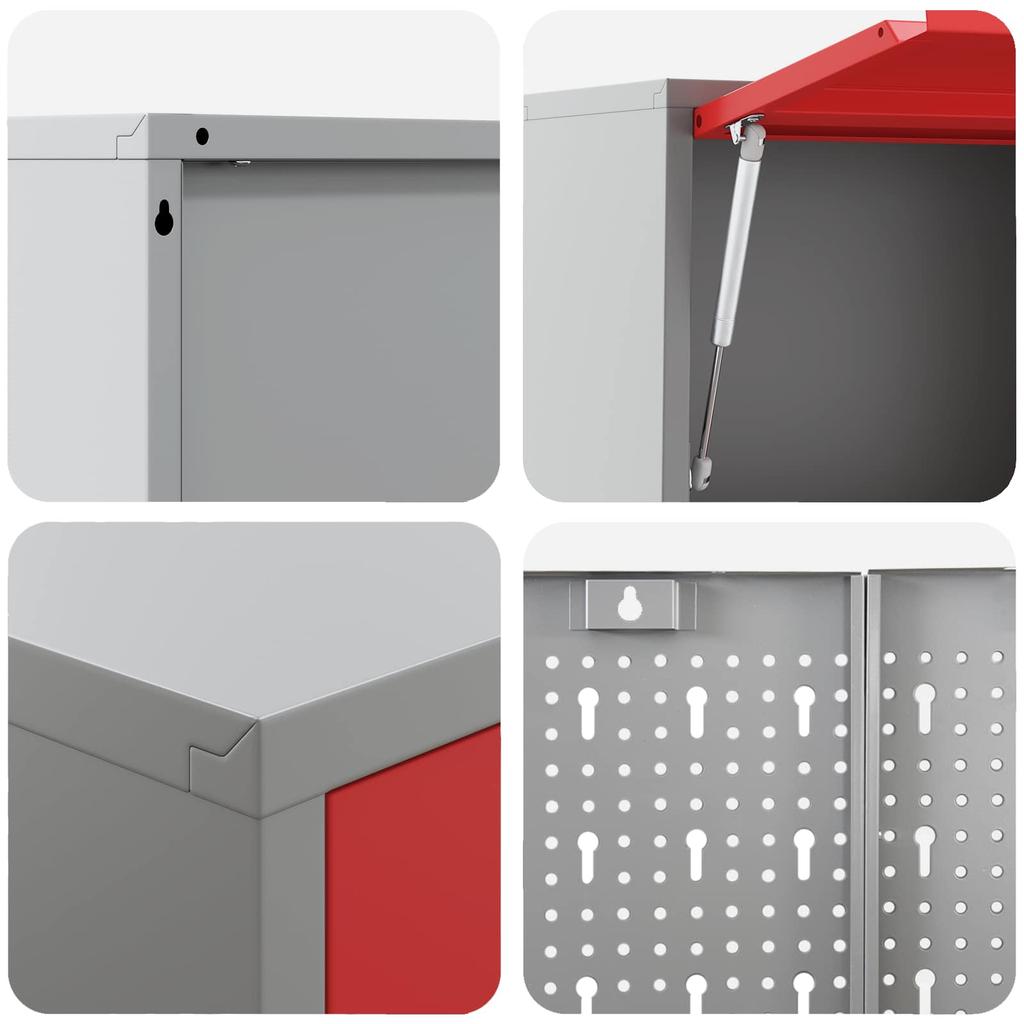 Workbench Cabinet Set with Drawers and Shelf 6 pcs Red