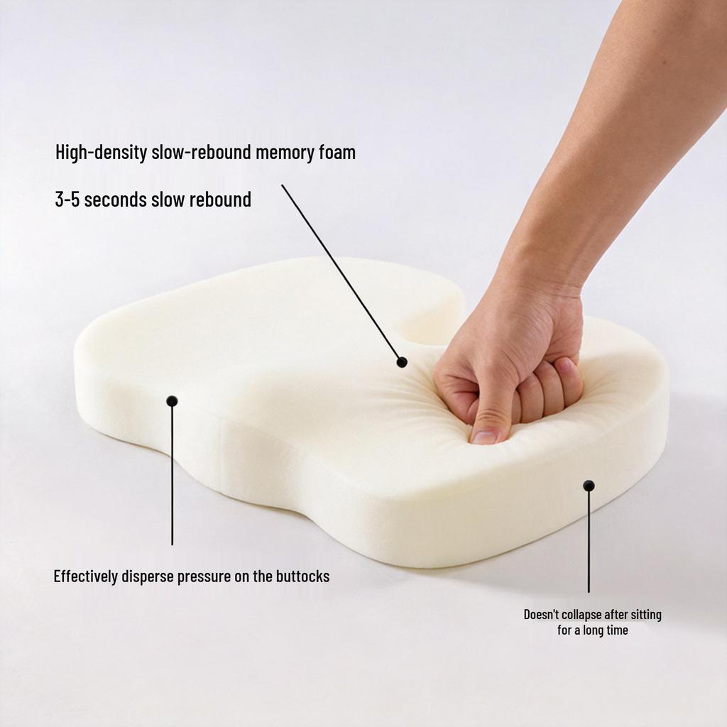 Memory Foam Gel Pressure Relief Seat Cushion with Logo Printing for Office and Car