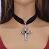Rhinestone Cross Pendant Necklace Fashion Collar Necklace Jewelry for Women Girl