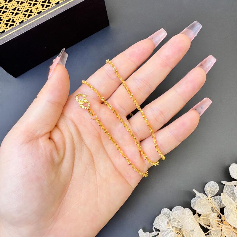 Vietnam Sa Gold Necklace Women Summer Cross-border Versatile Jewelry - Plain Chain Cross