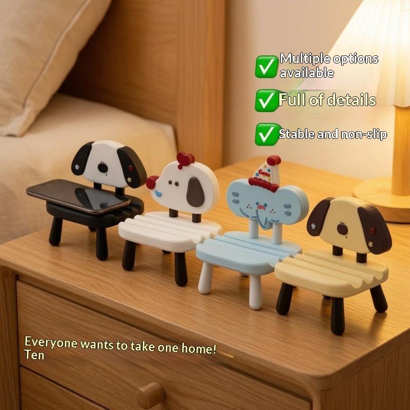 Cartoon Chair Shaped Phone Holder 1Pc Stable Non-Slip Skin-Friendly Matte Stand for Mobile Phone Video Calls Live Streaming