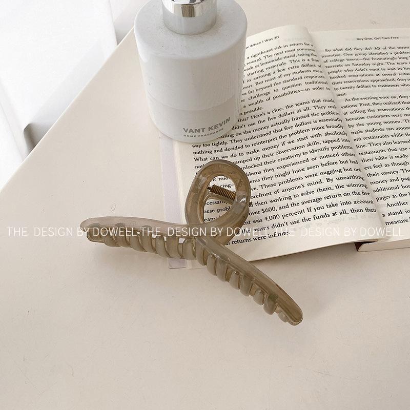 

Handmade Gorgeous Jelly Color Hair Claw Clip In Various Shades Stunning Ribbon Gray