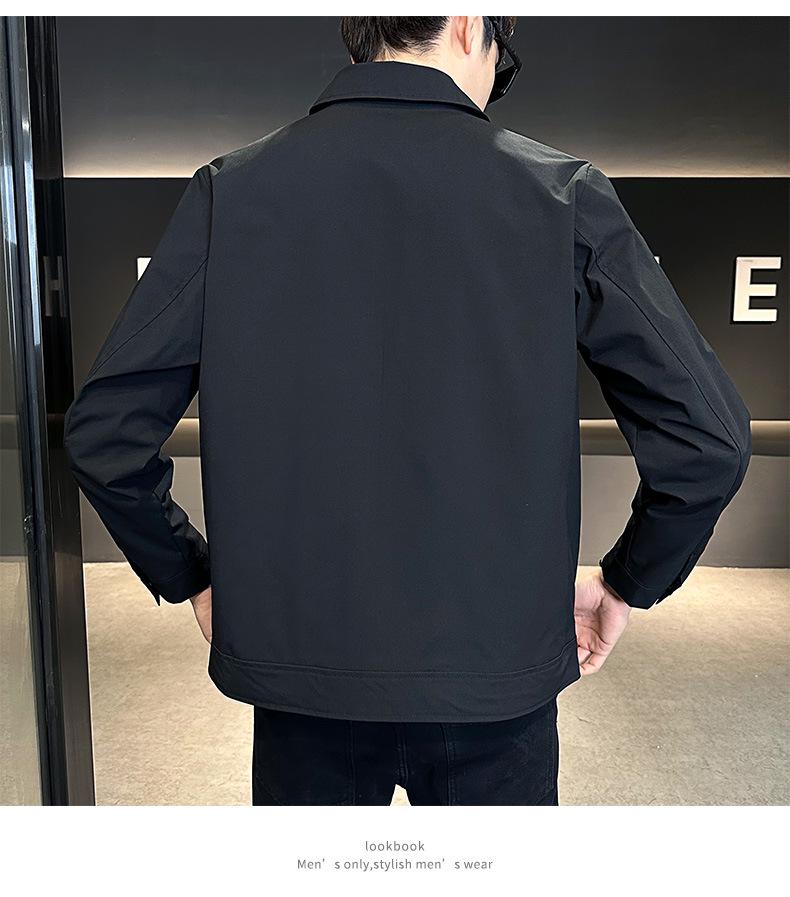 Men's Slim-Fit Turn-Down Collar Coat - Light Mature Autumn Style 2024 Executive Jacket
