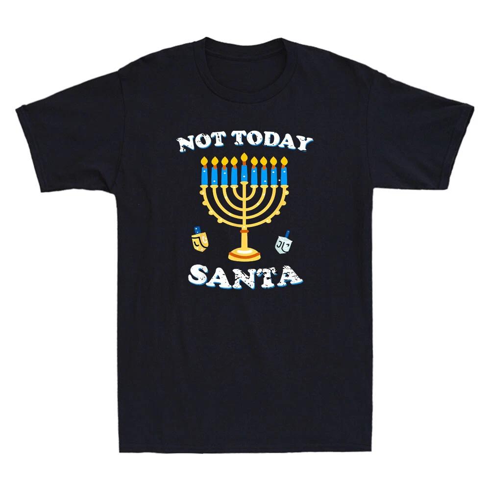 Not Today Santa Funny Hanukkah Jewish Chanukah Retro Men s Short Sleeve T-Shirt XXXL