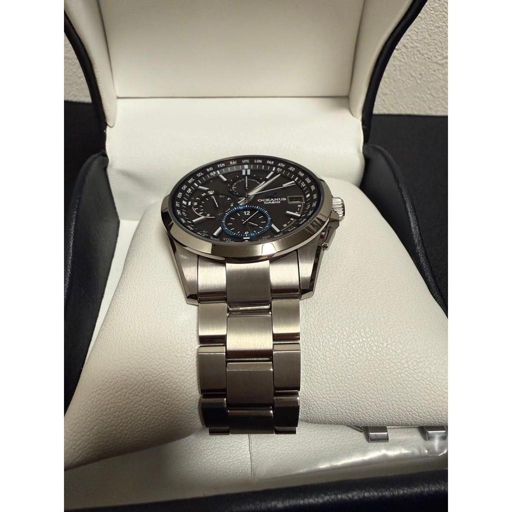 Used OCEANUS OCW-Z2601A1F Almost New All Instructions Etc. Included Titanium Casio Radio Solar