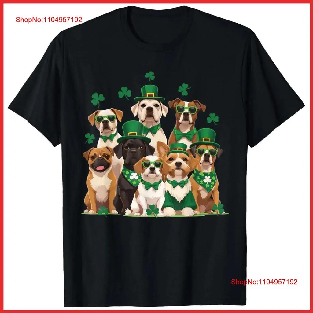 Cute Dogs Lucky Clover St. Patrick's Day Graphic T-shirt