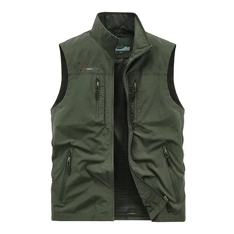 Sleeveless Jacket Vest Men's Summer Cargo Climbing Hunting Vest Outdoor Pographer Fishing Vest Camping Working Clothes