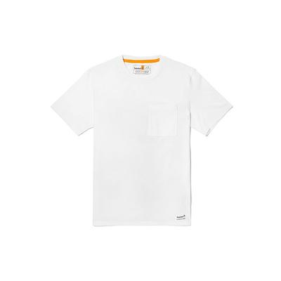 Outdoor Casual Pocket Solid Color Printed Short Sleeve T-Shirt Men Tops White A5TQW-100