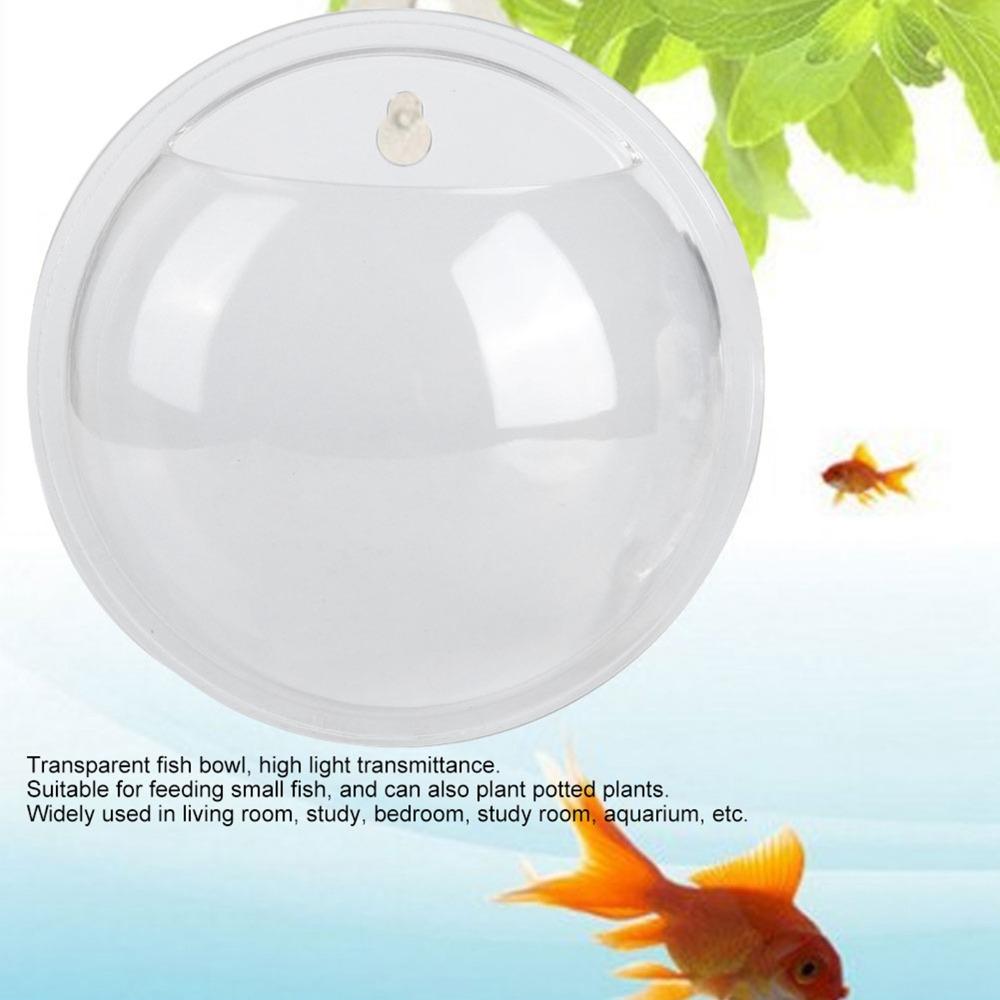 Clear Acrylic Wall Mounted Fish Bowl Round Transparent Fish Bowl  Wall Decoration