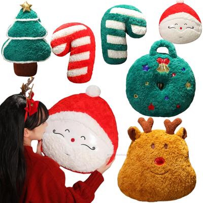 Weihnachtskissen Baum Elch Kranz Zuckerstange Weihnachtsmann Tiere Plüschtiere Partydeko Baby Komfortkissen für Halloween-Geschenke