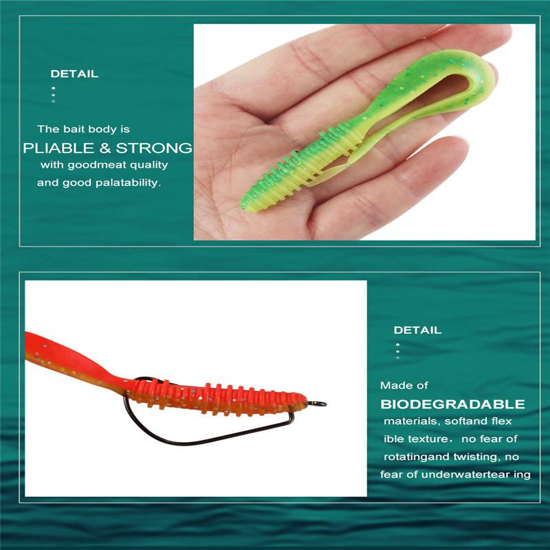 FTK Tail Thread Lure 8 Pieces Lure Shaker Soft Jig Head Gift Swing 8cm Weight 2.7g Fishing Tackle