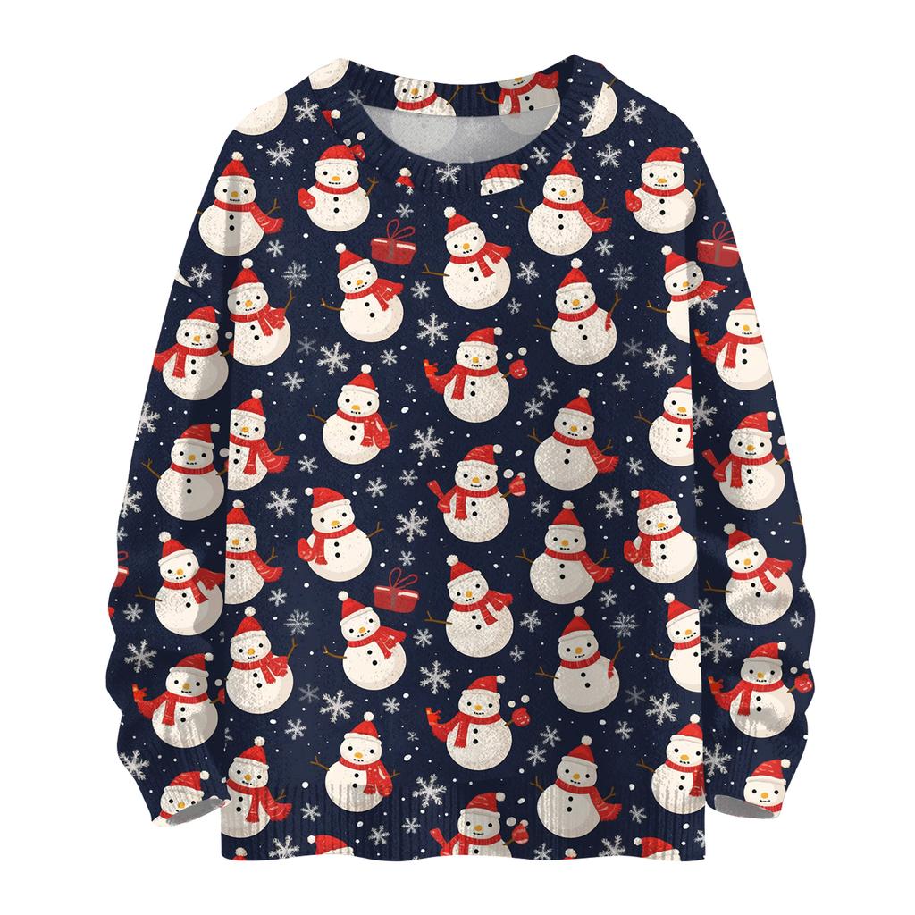 Women's Casual Long Sleeve Woolen Christmas Sweatshirt Fall  Vacation Long Sleeve Pullover