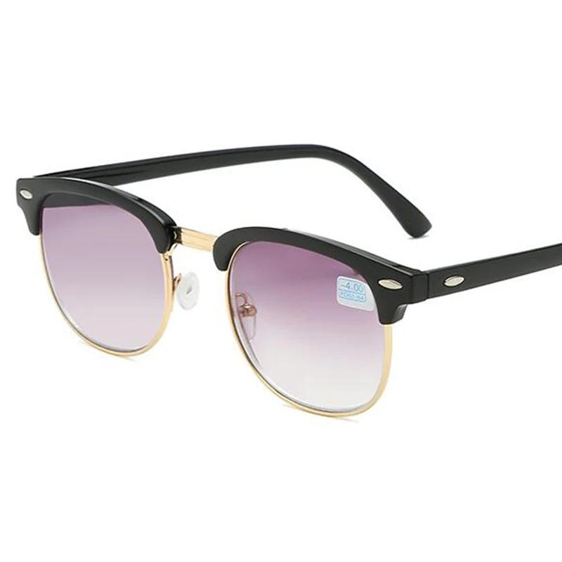 Men'S Myopia Sun Glasses -0.50 -1.0 -2.0 -6.0 Women'S Eyeglasses Grey Gradient Lens Spectacles Uv400 Reading +100 +150 +400