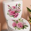 Rose Romantic Toilet Sticker Bathroom Toilet Decor Living Room Cabinet Refrigerator Home Decoration Decals Toilet Lid Decoration