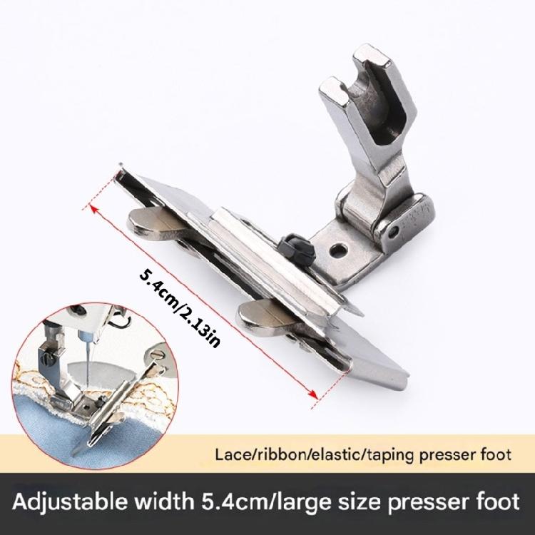 Metal Sewing Machine Presser Foot Adjustable Width Webbing Stitching Presser Foot For Heavy Duty Fabric Crafting Project