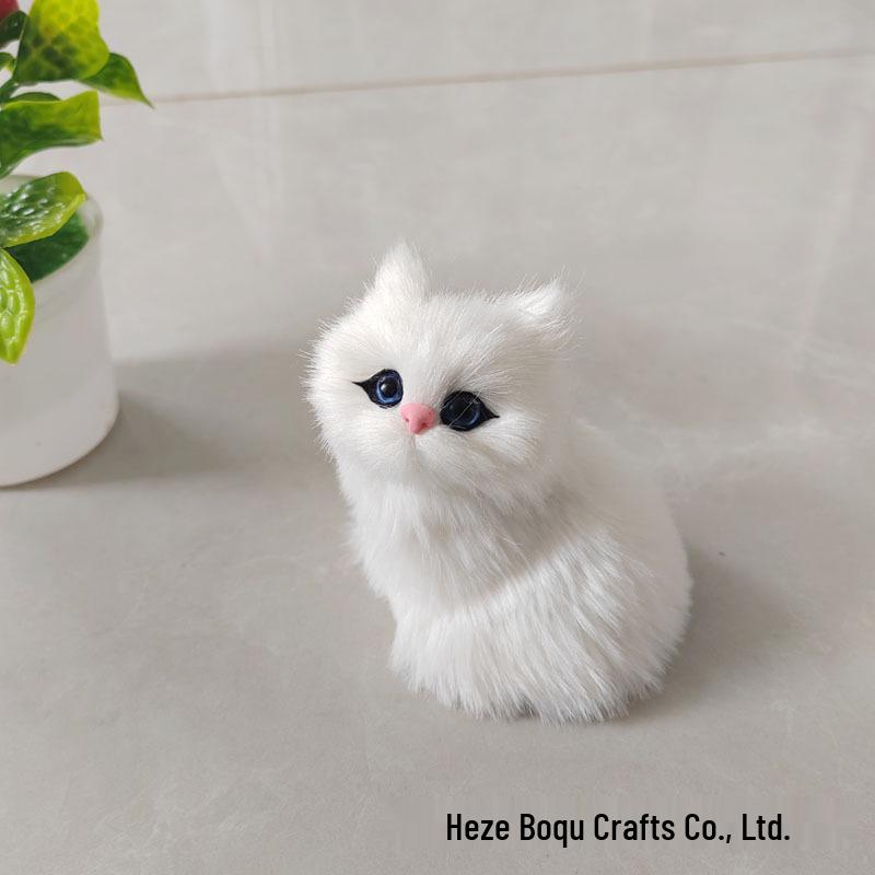 Figurină Pisică Miorlăindă Mini - Ornament Animal Realizat Manual pentru Magazine de Cadouri și Locuri Pitorești