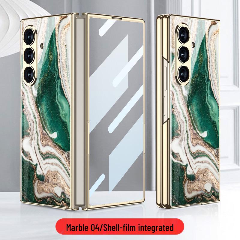 Samsung Z Fold7 Marble Folding Case: Stylish & Trendy Glass Cover for Women