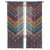Cortinas transparentes de gasa con arte geométrico colorido de África para sala de estar, dormitorio, ventana de decoración del hogar, cortinas de tul