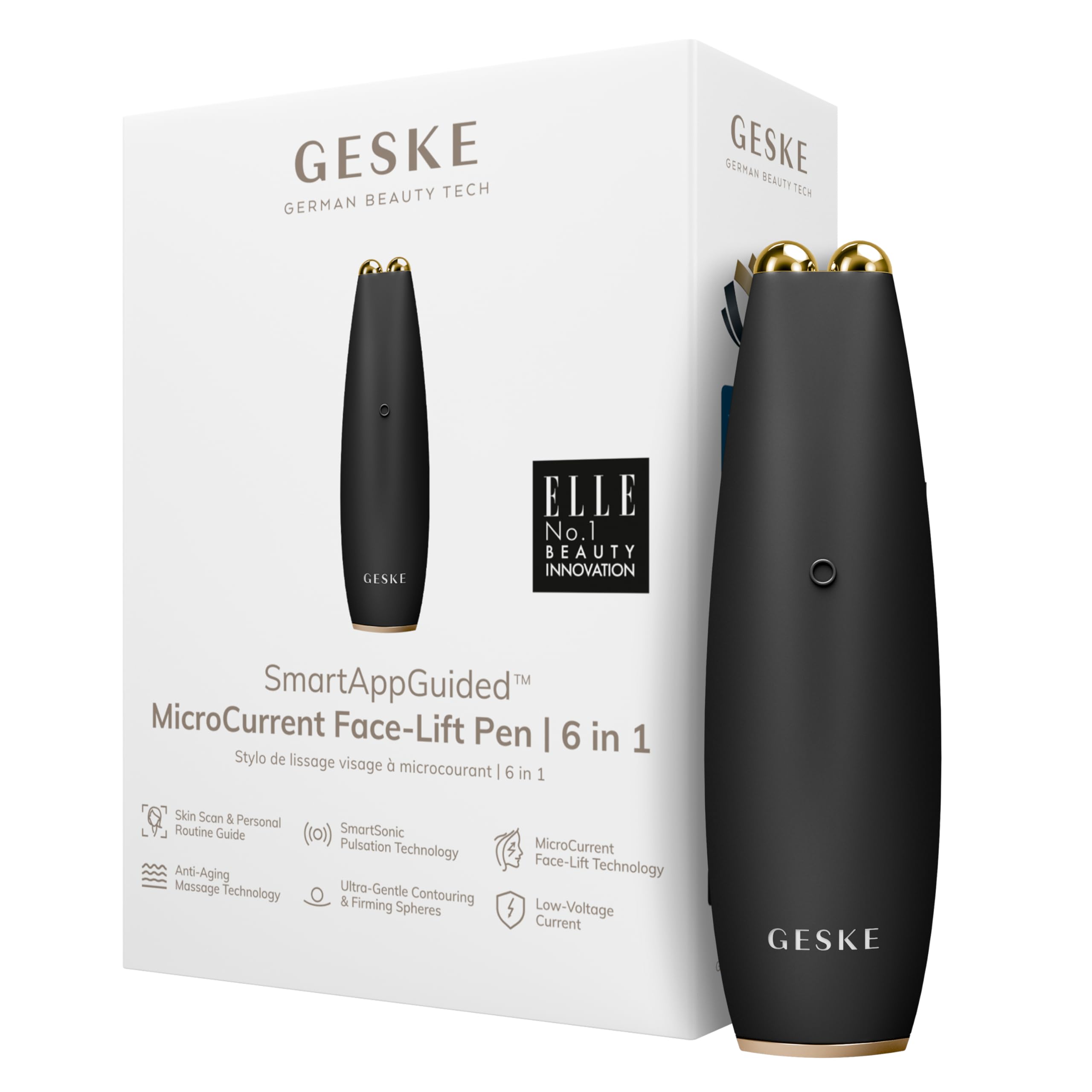 

GESKE MicroCurrent Pen 6 в 1 Микротоковая ручка Подтяжка лица Подтяжка лица