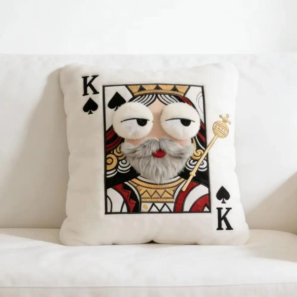 Soft Big Eyes Pillow Quirky Patchwork Pillow Funny Plush Embroidered Pillow Sofa Decor