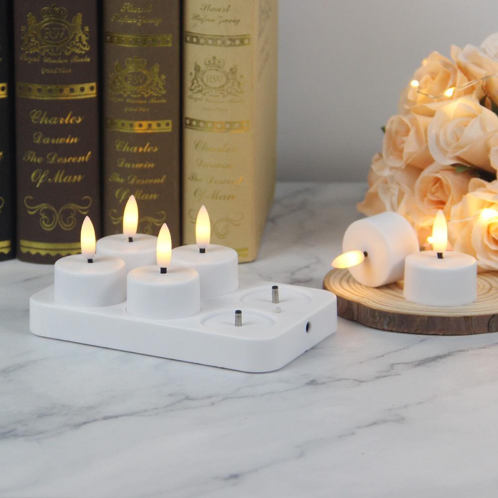 4/6/8/12 PCS Rechargeable Christmas LED Candle Light Remote Control Candle Lamp Tea Light  New Year