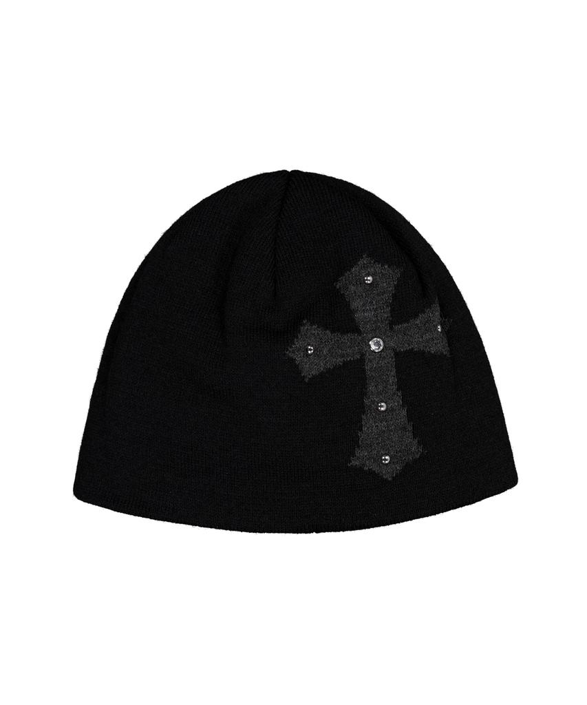 SETUP-EXE Cross Studded Beanie / Black
