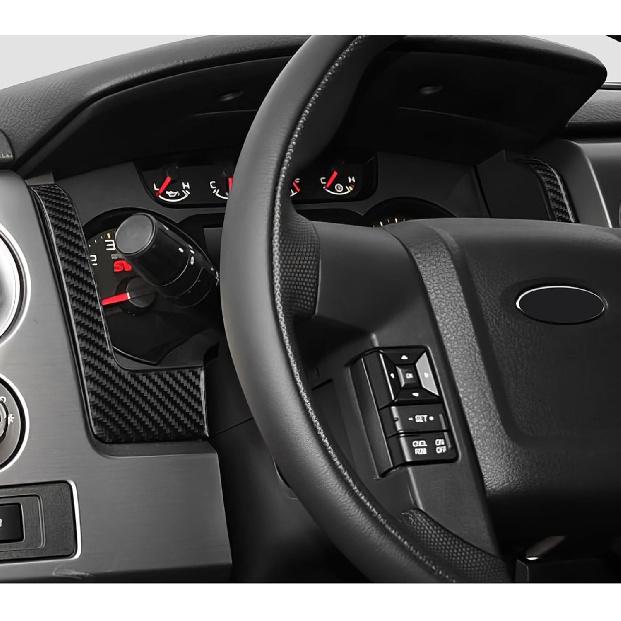 Car Carbon Fiber Dashboard Trument Panel Strip Sticker Cover Interior Trim Decal for Ford F150 2009 2010 2011 2012 2013 2014 Accessories