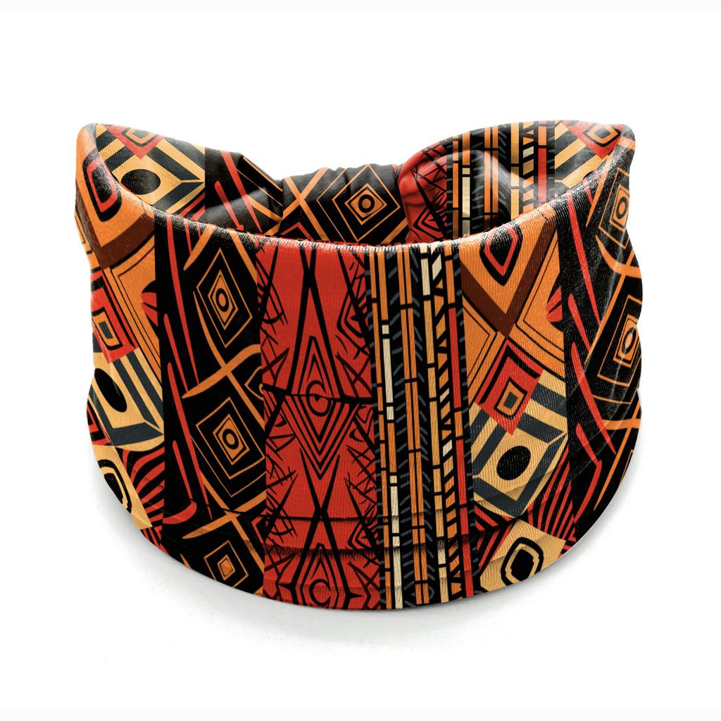 European American Women's Hair Band African Print Pattern Wide Edge Elastic Knot Sports Yoga Headband Women's Headwear Hair