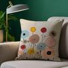 Simple Flower Art Pillow Case Plush Fabric Soft Pillowcase Double Sided Print Sofa Cushion Cover Throw
