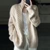 Cardigan Damen Pullover Cardigan Fledermausärmel Langärmlig Plüsch Locker Außen Strickpullover Damenmode