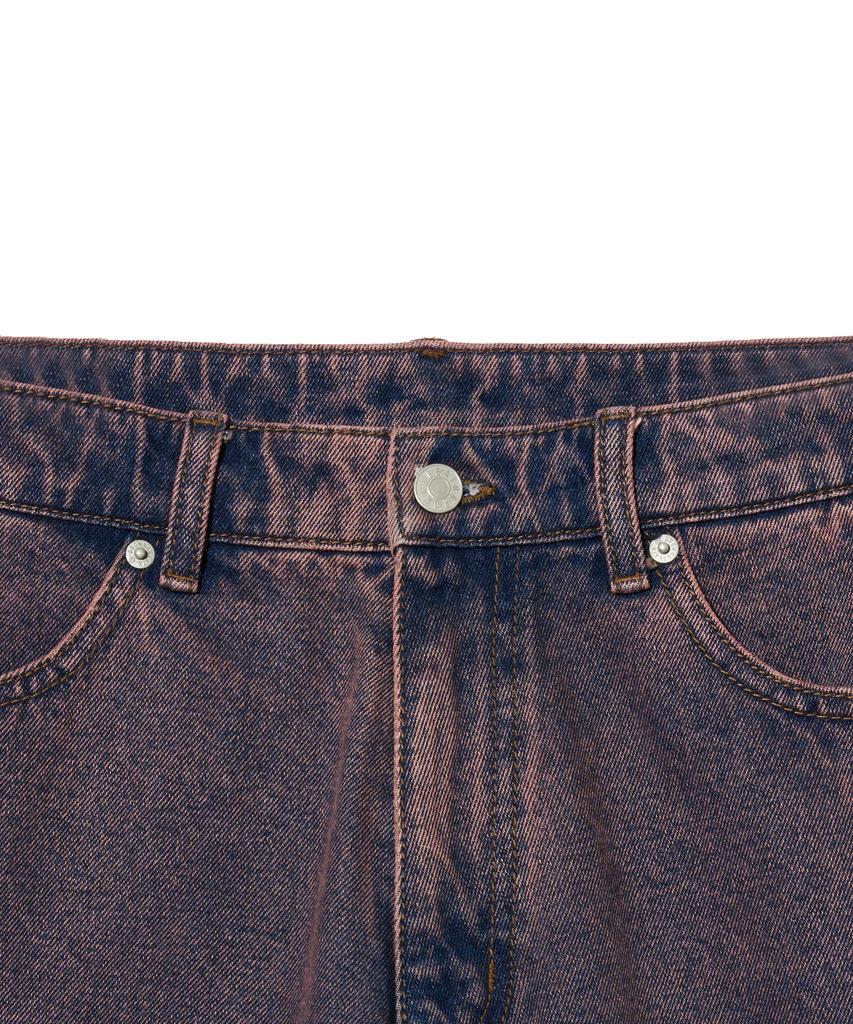 Brown Bless Hinder Post Wide Denim Pants - Purple