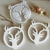 Silicone Mould for Circular Elk Pendant Making Handmade Christmas Themed Decoration Mould Holiday Wall Hangings Mould