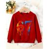 Unisex Kids Crewneck Sweatshirt, Color Drip 67 Number Graffiti Print Pullover, Boys Girls Streetwear Casual Sweatshirt For Kids Over 4 Years Old