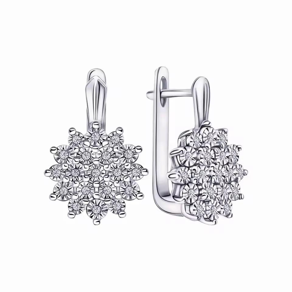 Orecchini a Clip di Moda Francesi Raffinati a Fiore Orecchini Geometrici Personalizzati da Donna